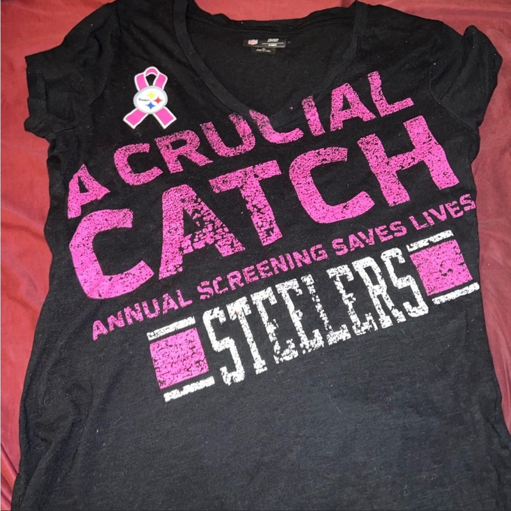 Lot of 2 Steelers Shirts against Cancer